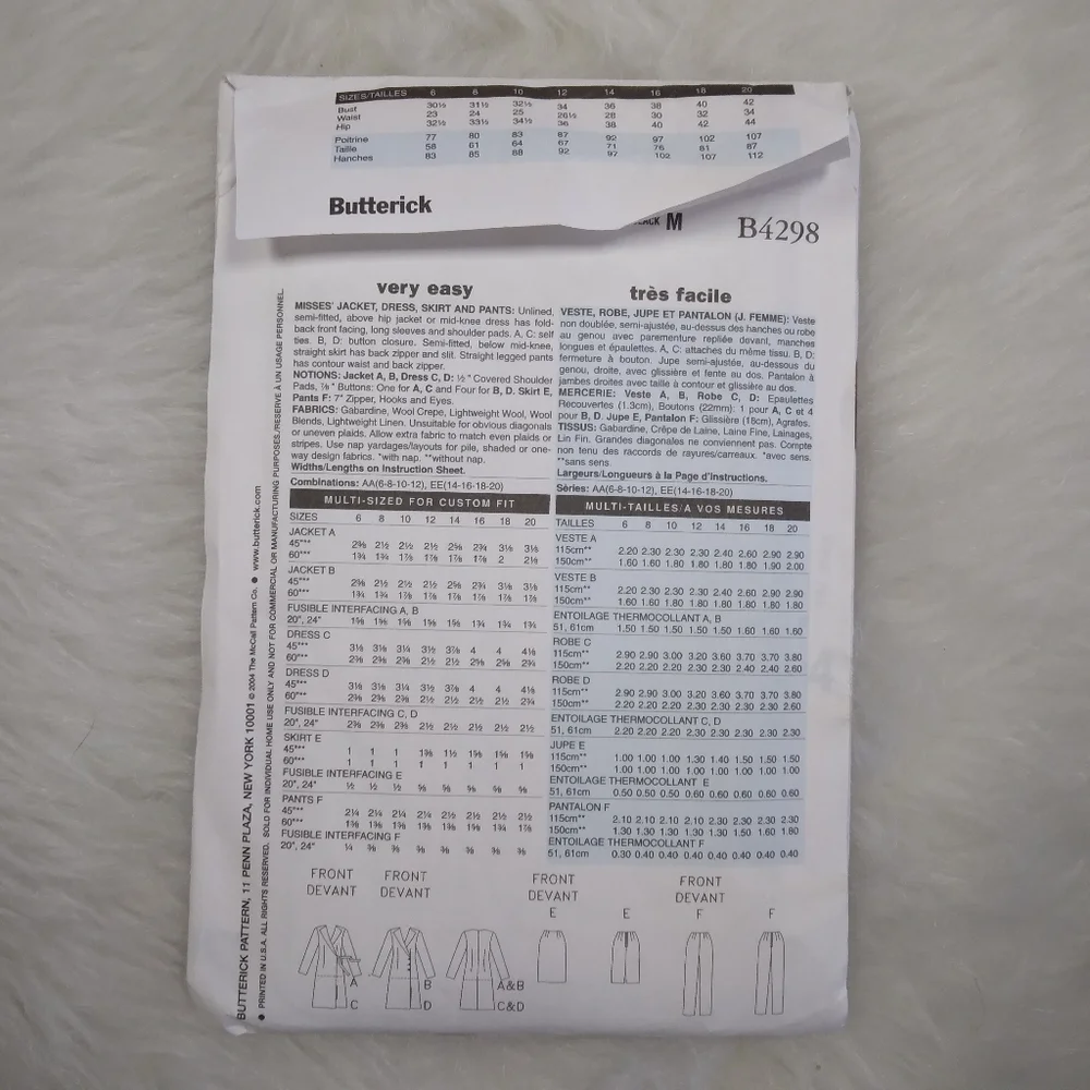 Butterick b4298 sz